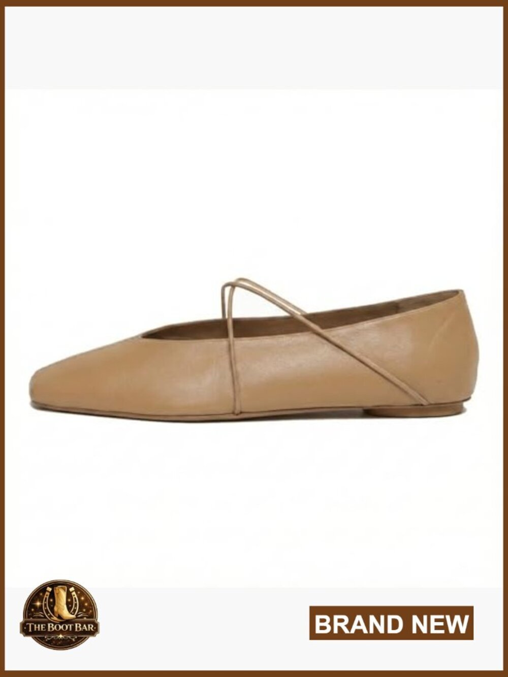 Criss-Cross Strap Square Toe Ballet Flats Slip On Comfort Shoes for Work Casual - Picture 4 of 7